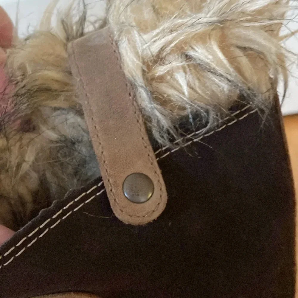 Sorel Joan of Arctic Snow Boots Black Faux Fur Size 8 Brown‎ Fur Cuff
